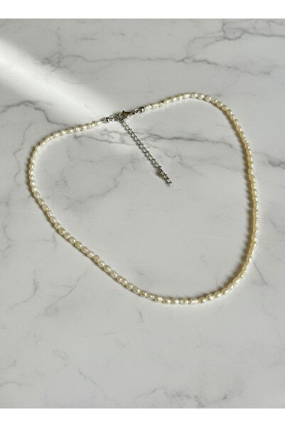 DURAN TAKI TASARIM Gerçek Tatlı Su Arpa İncisi Gümüş Kolye