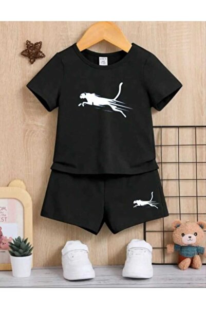 Nice Clothes Children's Tracksuit Set Hooded Unisex Cheetah Printed