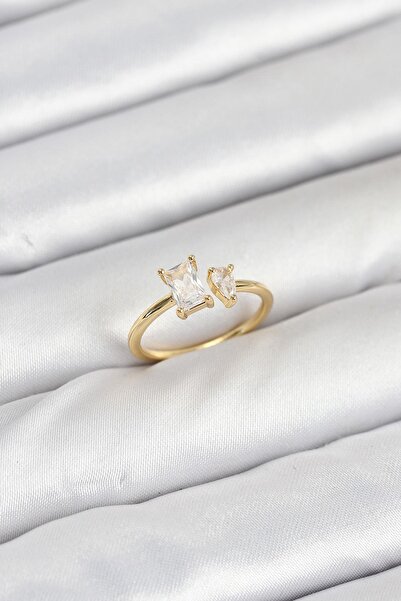 Inure Jewelry Brass Gold Color Zircon Stone Women's Ring