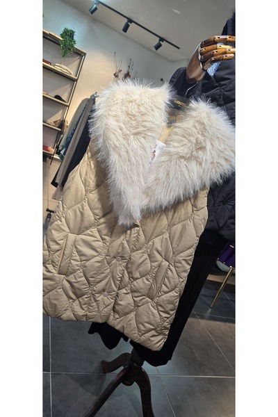 Modanındiyarı KAPİTONE KÜRKLÜ YELEK