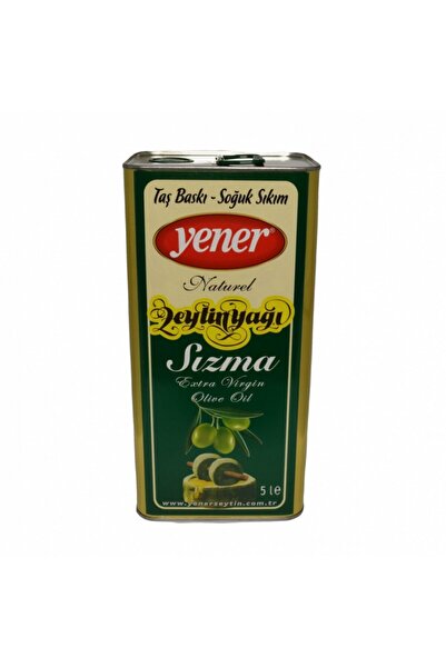Yener 5 LT Taş Baskı Soğuk Sıkım Zeytin Yağı (Yeni Mahsül 2025-2026)