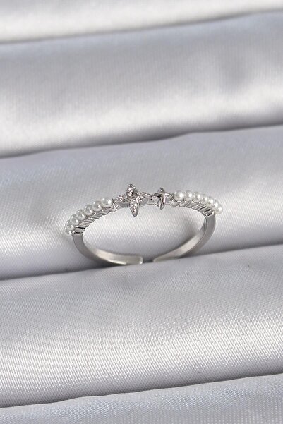 Inure Jewelry Brass Silver Color Zircon Stone Row Pearl Adjustable Model Wome...