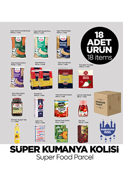 Sepet Doldur Süper Ramazan Kolisi – 18 Ürünlü Bereketli Kumanya Paketi | Erza...