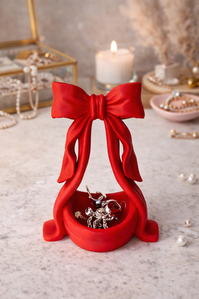 Zemira Fiyonk Takı Organizeri Kırmızı | Takı Koymalık Yüzük Küpe Kolye Standı