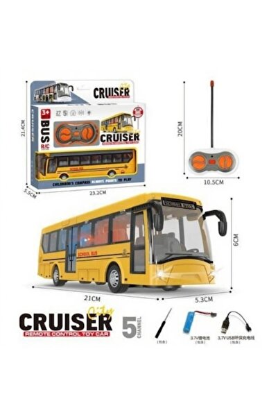 OEM Remote control school bus, 5 functions, lights, USB charging, 21 cm