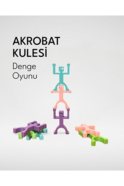 Three Dittle Birds Akrobat Kulesi Denge Oyunu – Çocuklar için Dikkat ve Becer...