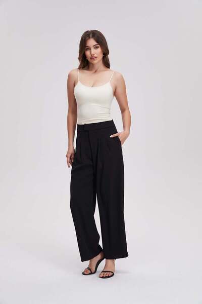 menta Classic Wide Plain Trousers