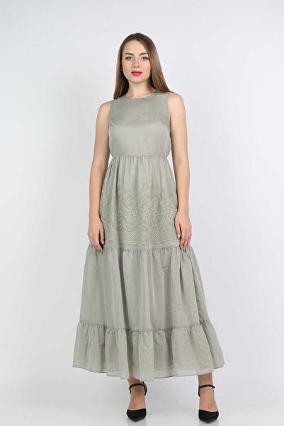 Nichii Gray Plain Maxi A-Line Dress