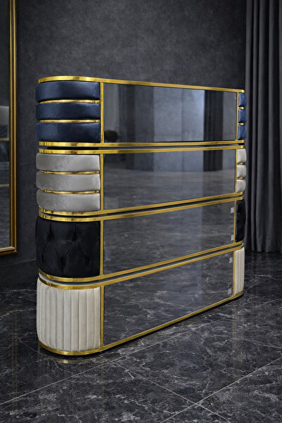 Ecrin Mobilya Şömineli kumaş döşemeli TV ünitesi