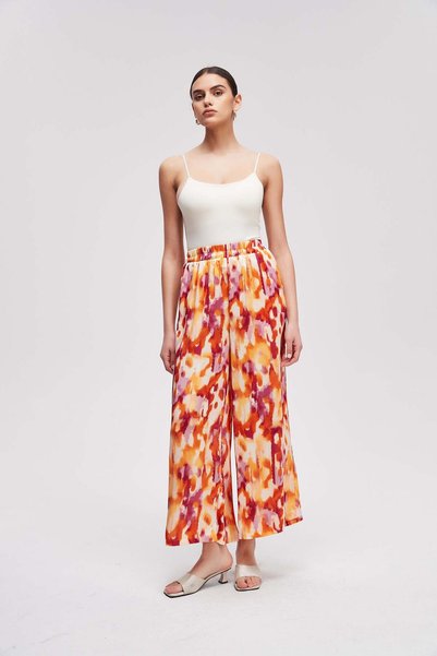 Livia Long Printed Wide-Leg Pants