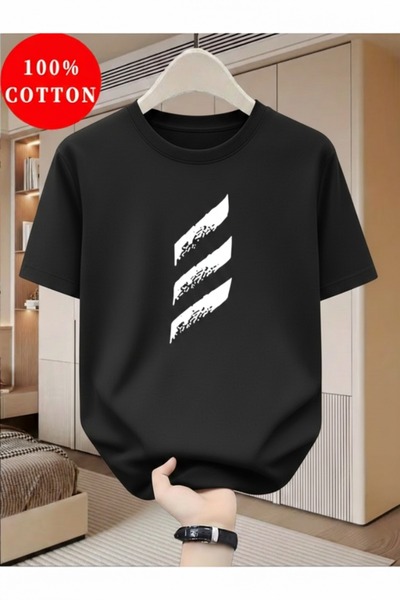 one button 3 piese Tricou Basic Regular cu design cu linii orizontale, 100% b...