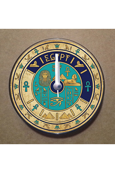 BK Design Mısır Temalı Magnet Saat Buzdolabı Süsü Duvar Saati 10,5cm MS3009