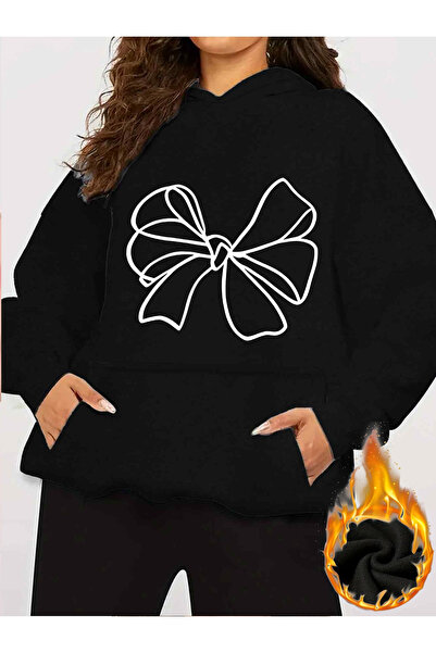 Deocept Unisex Ribbon Printed Hooded Kangaroo Pocket Comfortable Fit Oversize...