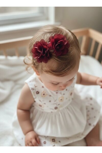 Toka Delisi Bordo Saçsız Bebek Tokası, Az Saçlı Bebek Tokası