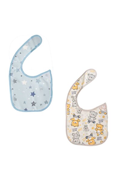 OEM Bavete pentru nou-nascut, de culoare bej si ciel, cu margine asortata si ...