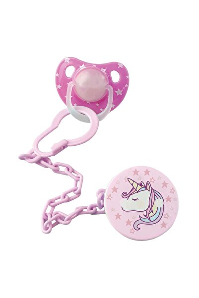 OEM Lant pentru suzeta mic si usor (0% BPA) de culoare roz cu model unicorn. ...