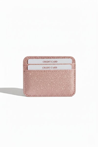 Bagfoni Glittery Shiny Mini Credit Card Holder Wallet 10X7 cm