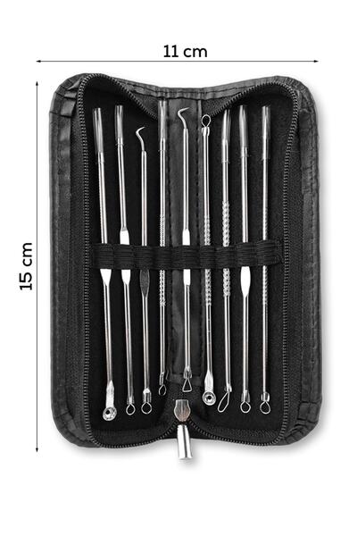 SMP Deri Çantalı 9'lu Akne-siyah Nokta Temizleyici Komedon Seti