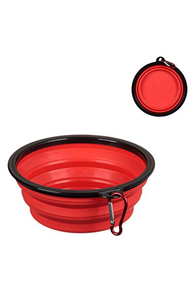 OEM Bol Pliabil Rosu pentru Animale de Companie 650ml