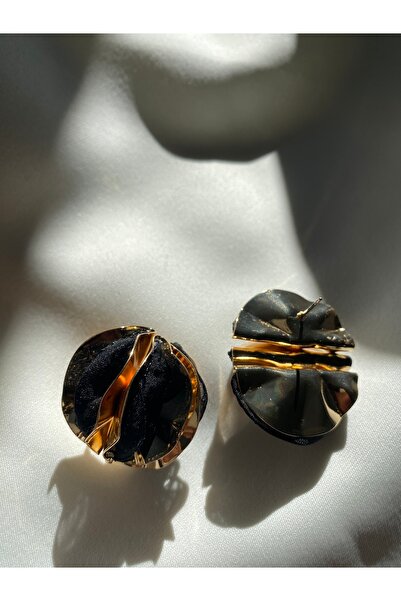 JEWELRY Textured Gold Round Earrings