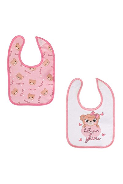 OEM Bavete pentru nou-nascuti de culoare roz si alba, cu buline roz, margine ...