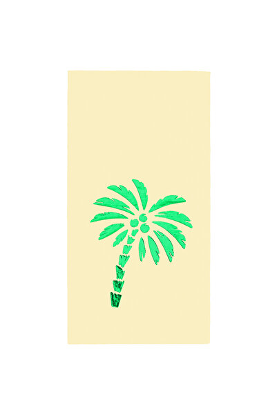 Story 40X40 cm Green Leaf Palm Patterned 16-Piece 1/8 Fold Cream Colored Pape...