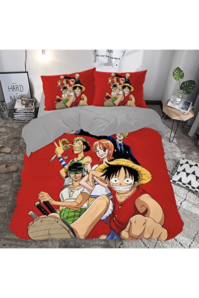 SAREL طقم غطاء لحاف مزدوج ثلاثي الأبعاد من Monkey D. Luffy مطبوع