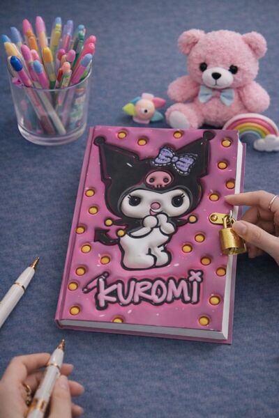 Bambus Kilitli Sert Kapak 160 Sayfa Günlük Hatıra Hediyelik Çocuk Ajandası De...