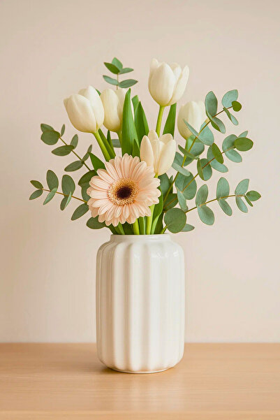 Woodcept. Lyra White Nordic Style Modern Minimalist Decorative Ceramic Vase F...