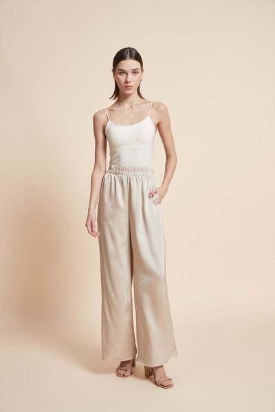 Yola Solid Wide Leg Long Pants