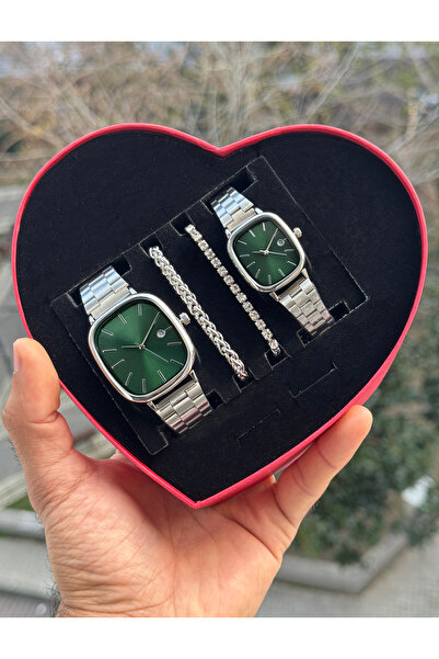 Tulpar Trendy Model Lover Couple Wristwatch Set with Calendar Function in a S...