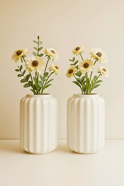 Woodcept. Lyra Set of 2 Nordic Style Modern Minimalist Decorative Ceramic Vas...