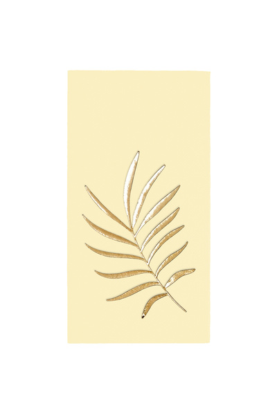 Story مناديل ورقية ذهبية مقاس 40×40 سم بنمط أوراق استوائية، 16 قطعة، طي 1/8، ...