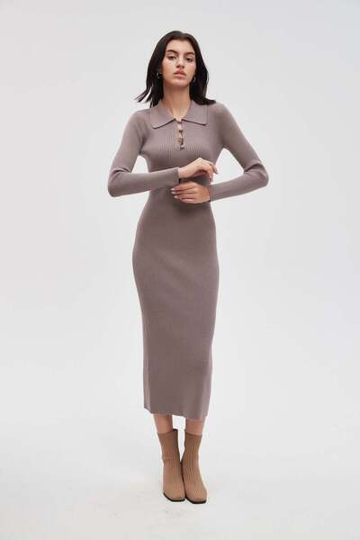 menta فستان ميدي ضيق بلون موحد