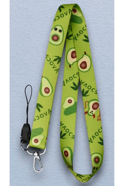 chic crazze حبل تعليق للهاتف بنمط الأفوكادو الطبيعي، حبل لبطاقة الهوية