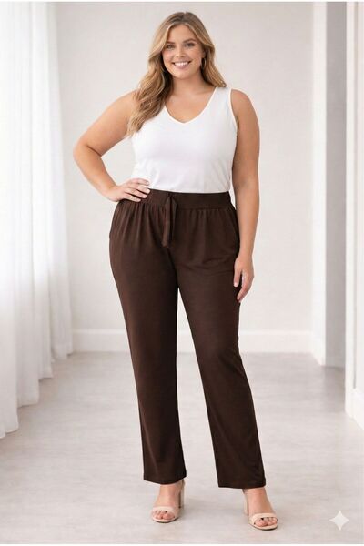 Vinola BÜYÜK BEDEN VİSKON PENYE KUMAŞ RAHAT KESİM PANTOLON