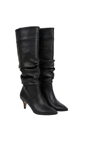 Barinoska Women's Drawstring Gusset Heeled Boots 7 cm Below the Knee Comforta...