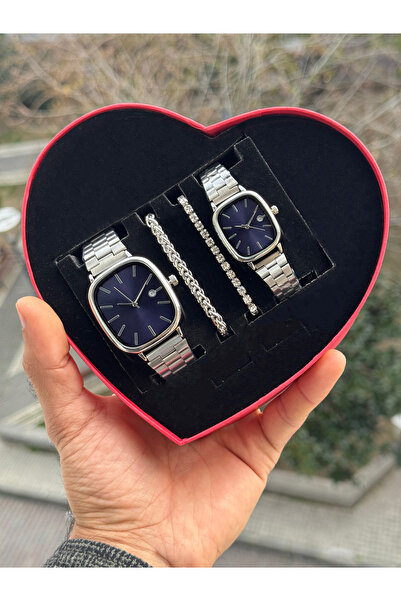 Tulpar Trendy Model Lover Couple Wristwatch Set with Calendar Function in a S...