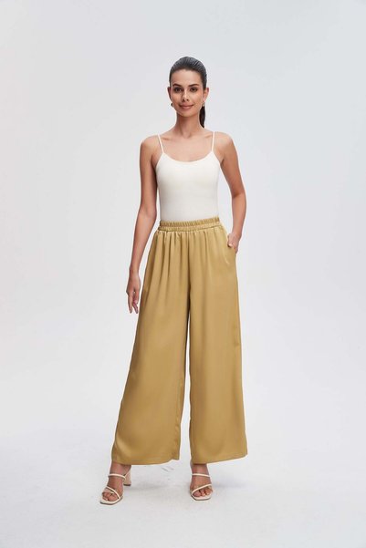 Livia Wide Leg Plain Long Pants