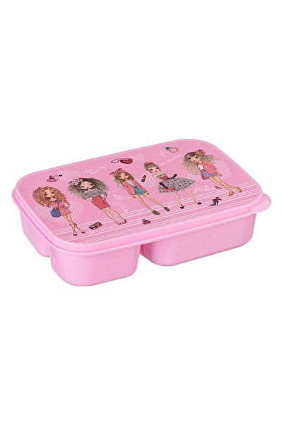 OEM Pink food/sandwich casserole with girl pattern on the lid. With 3 food co...