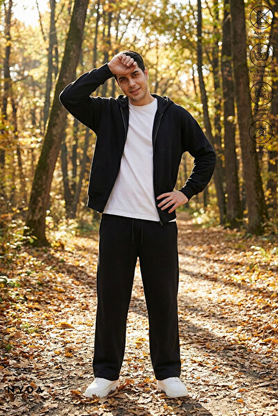 Nyda Collections Men's Fleece-Lined Oversized Cotton Hooded Jacket and Elasti...