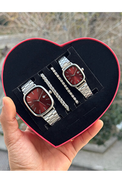 Tulpar Trendy Model Lover Couple Wristwatch Set with Calendar Function in a S...