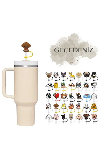 GECEDENİZ Thermos Compatible Straw Stopper Dog No 23