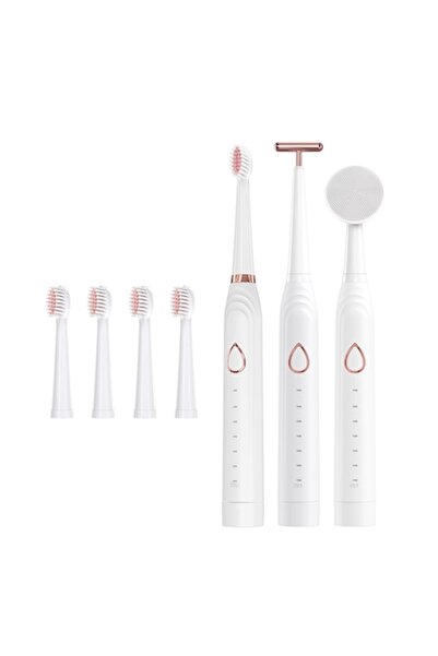 OEM Set de 7 piese, periuță de dinți sonică cu 4 capete, curățare facială și ...