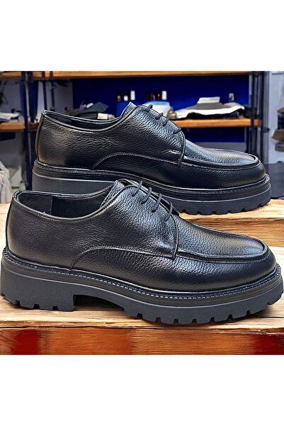 KAFKASLAR AYAKKABI حذاء رجالي من الجلد الطبيعي برباط ونعل سميك جديد طراز كلاس...