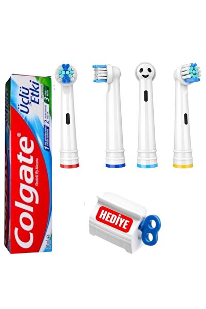 Colgate Üçlü Etki + Oral B Uyumlu Diş Fırçacı Yedek Başlık 4 Adet