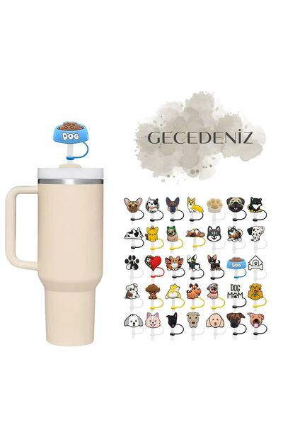 GECEDENİZ Thermos Compatible Straw Stopper Dog No 20