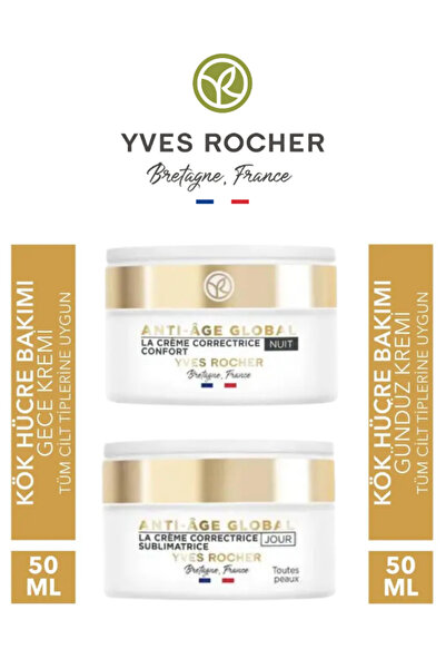 Yves Rocher Günlük Nemlendirici Rutin Seti Yenileyici Yaşlanma Karşıtı Gündüz...