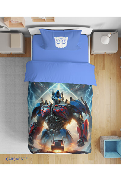 Erays Home Set de lenjerie de pat pentru băieți Optimus Prime Transformers 3D...