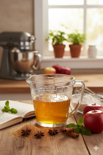 MHT Retro Glass Measuring Cup - 1000 ml Heat Resistant Embossed Patterned Jug